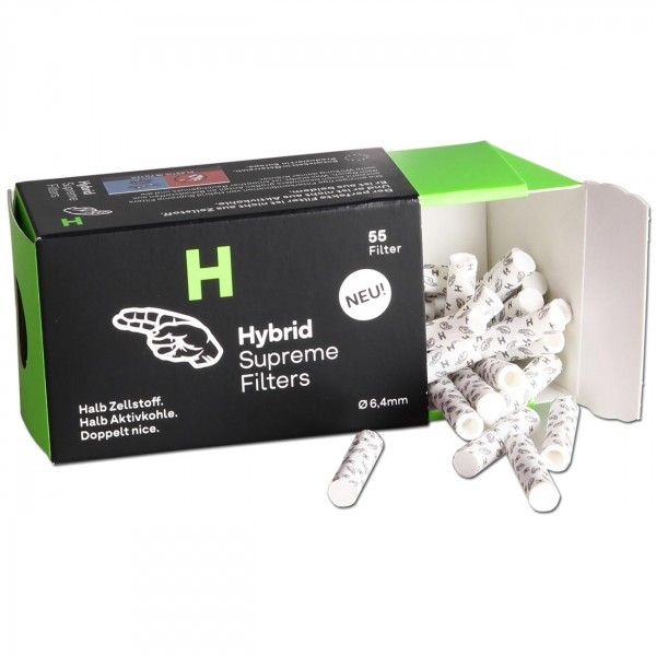 Hybrid Supreme Filters Zellstoff-/Aktivkohlefilter (55 Stück)