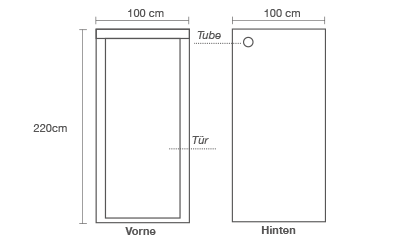 HOMEbox Ambient Q 100+, aufgeb. 100 x 100  x 220cm