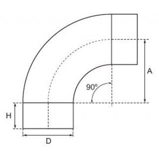 Bogen, Winkel 90° 160 mm Anschlussöffnung